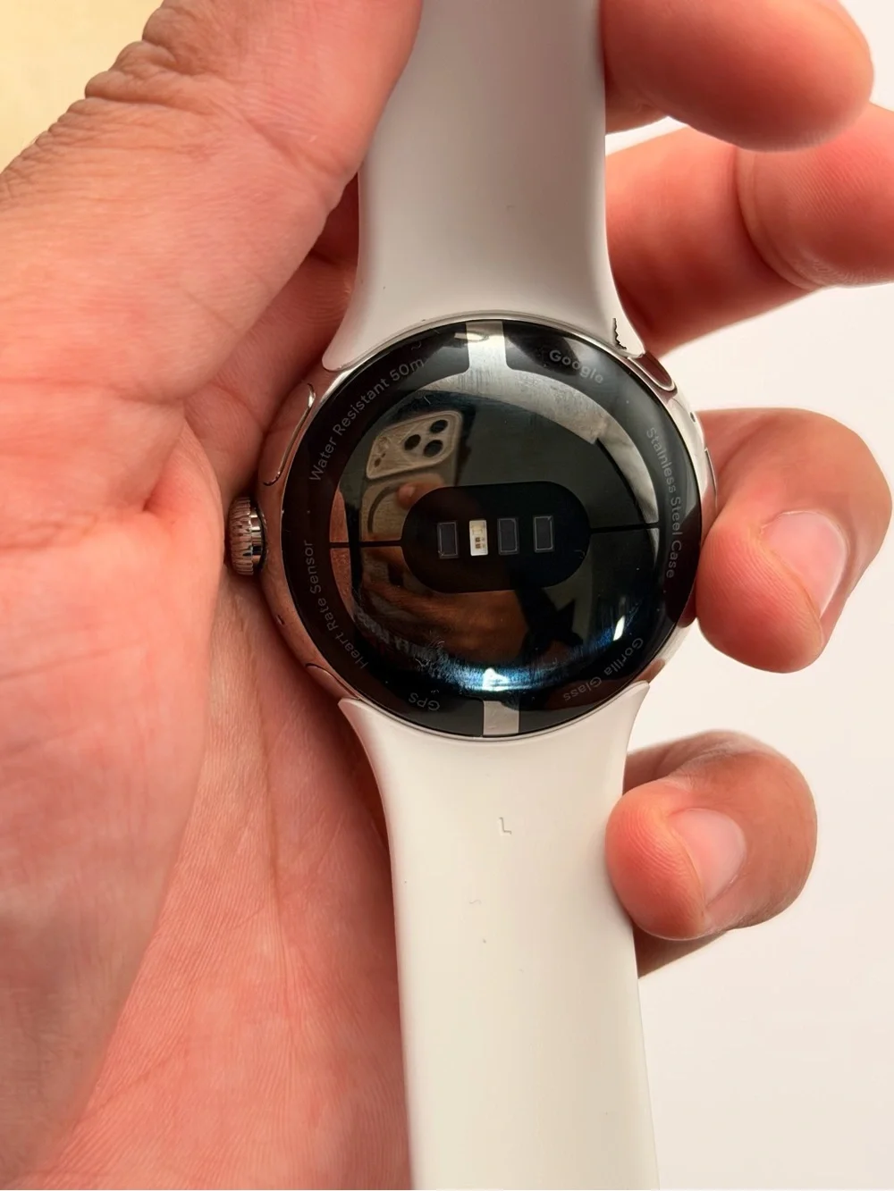Google Pixel Watch (1st Gen), Charger Included, White Band, Excellent